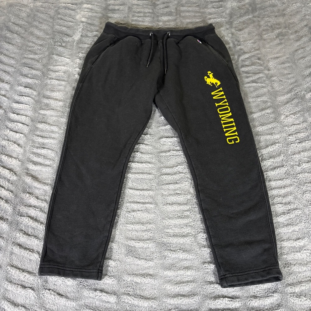 Champion Wyoming Cowboys Sweatpants Womens Medium Black C6104 Joggers Graphic